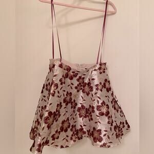 Nwot City Studios Junior’s flared brocade Skirt Gold/ Plum size 9